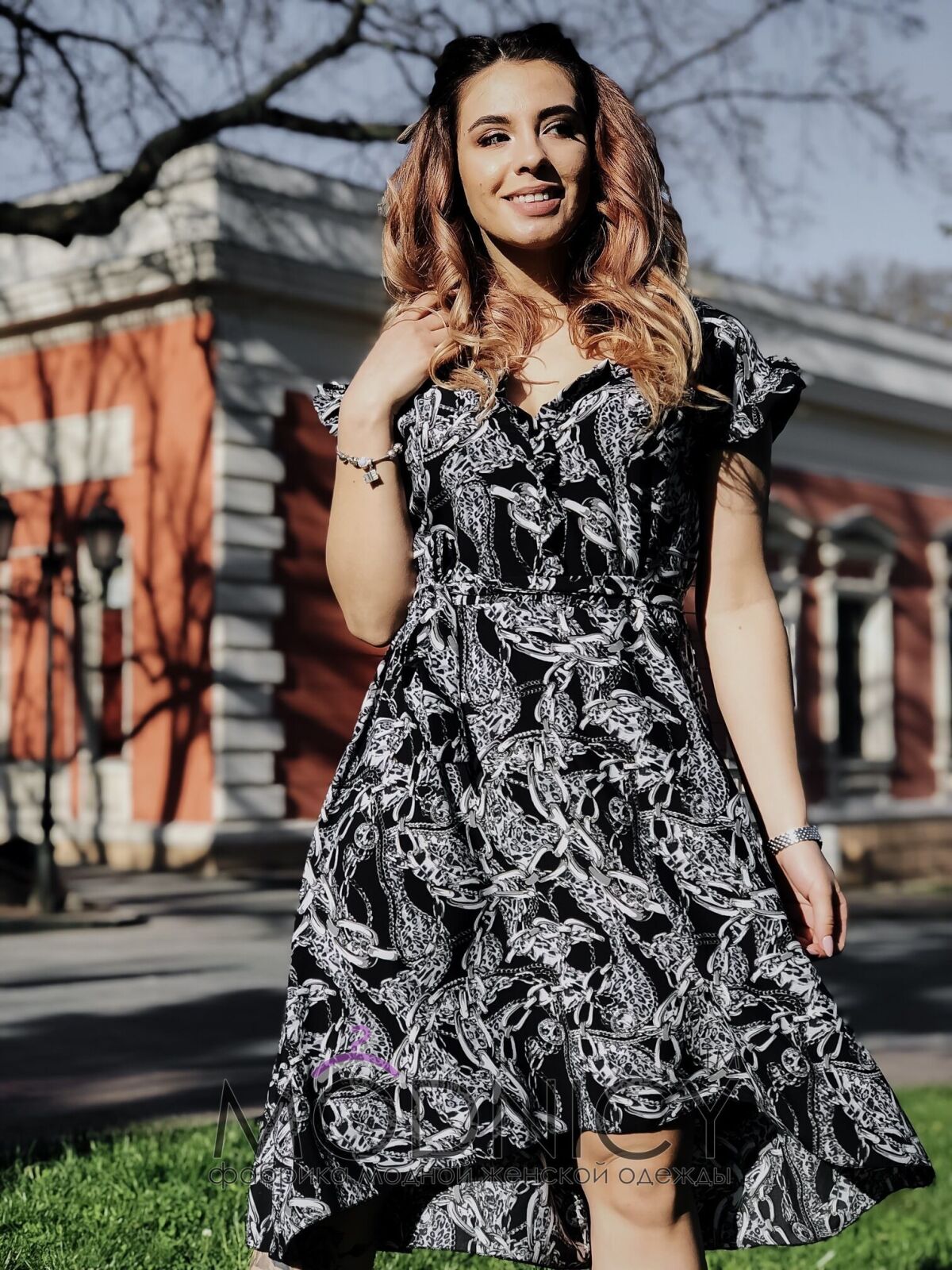 Брендовое летнее платье 04042,2
