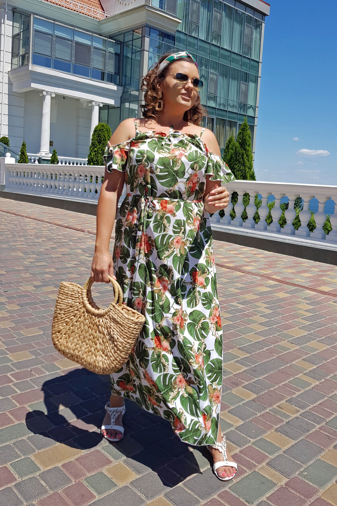 Длинное летнее платье 04098